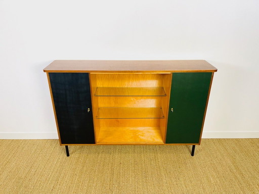 Credenza alta vintage in teak e olmo, 1960