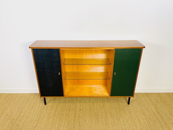 Image 1 of Vintage High Sideboard in Teak and Elm, 1960
