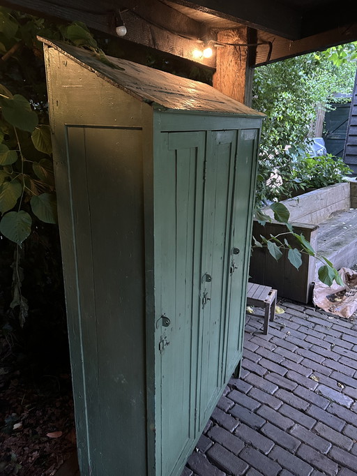 Vintage French wooden locker burden