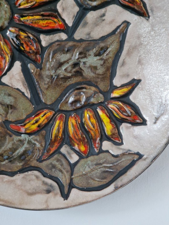 Image 1 of Wall plate.Floral decoration.Ruscha.Germany