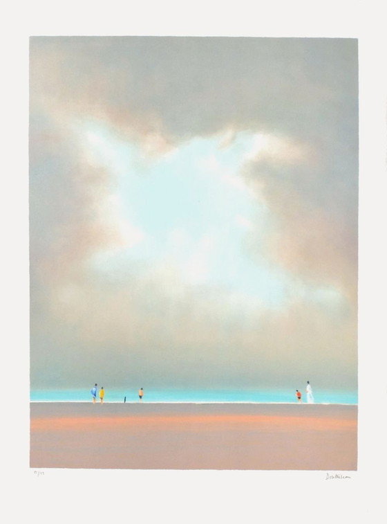 Image 1 of Pierre DOUTRELEAU Pomeriggio in spiaggia Litografia firmata 1990