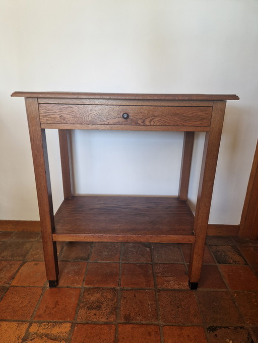 Elegante mesa auxiliar Art Déco con cajón, mesa de té