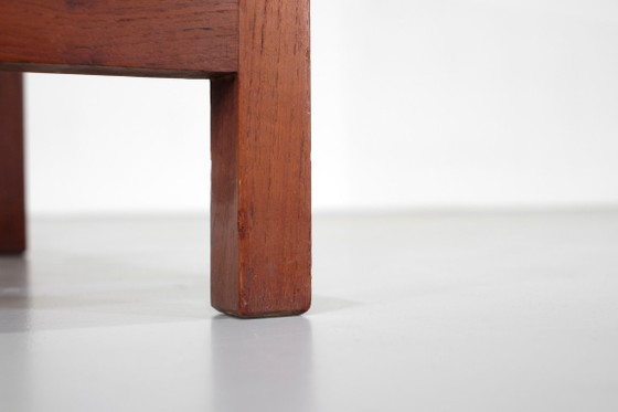 Image 1 of Fauteuil van hout, bekleed met stof, Italië, jaren 60.