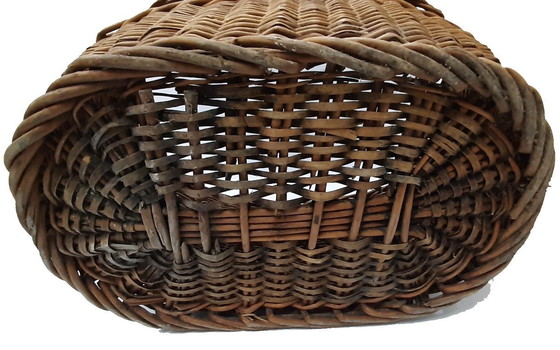 Image 1 of Huge Antique Wicker Basket, Crate 45 x 30 x 25 cm