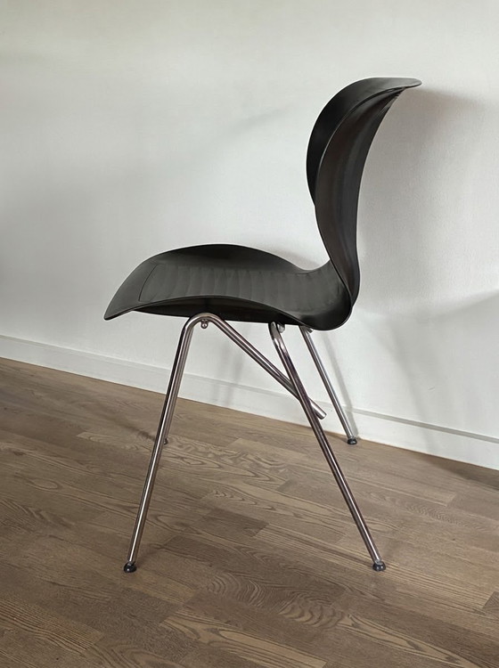 6x Alfred Homann “Ensemble” Chairs – Fritz Hansen, Dining chairs, Plastic, Chrome (photo 3 of 8)