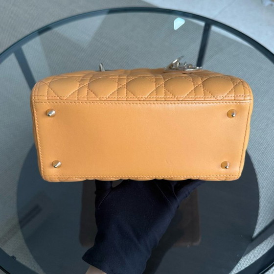 Image 1 of DIOR LADY MEDIUM - CANNAGE LAMBSKIN CARAMEL GOLD HARDWARE STRAP