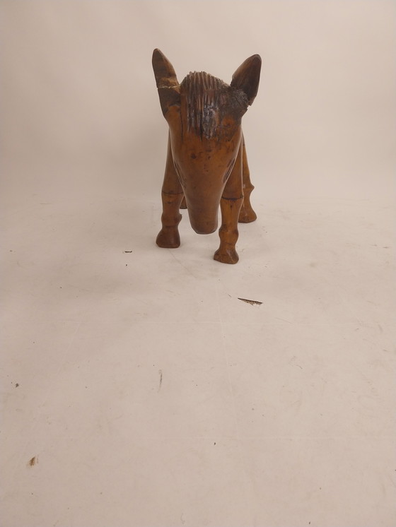 Image 1 of 1 teakhouten ezel. Handwerk 1970's 