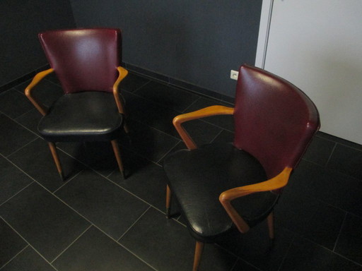 Set Schreibtisch + Bürostuhl + 2 zusätzliche Stühle, ab 1960
