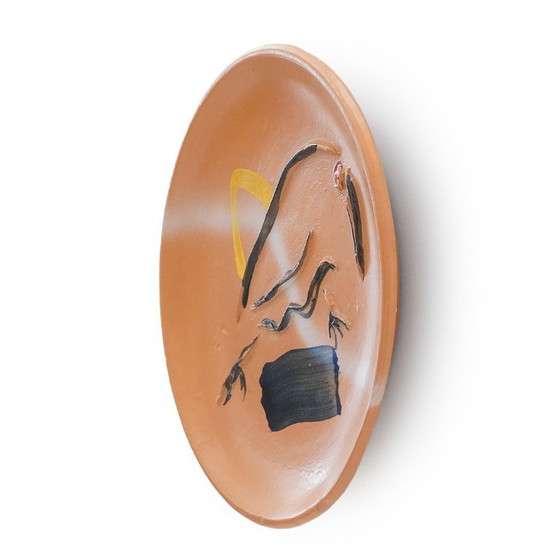 Image 1 of Sergio Dangelo, piatto in ceramica “Kiwi Landscape” per Mazzotti Albisola, anni '80