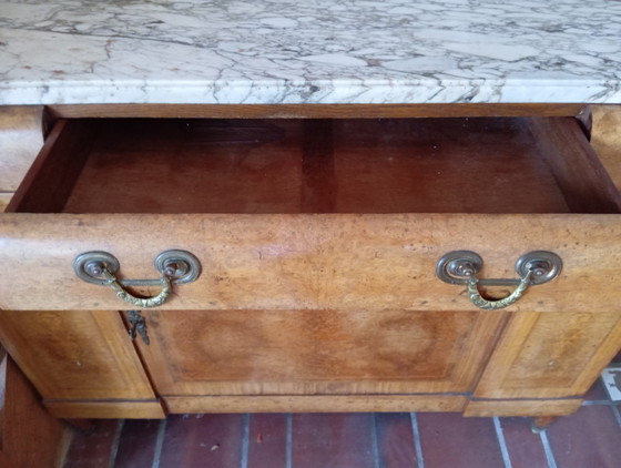 Walnut and Marble Buffet – Sideboard, Wood (photo 4 of 5)