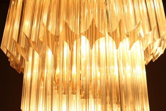 Image 1 of  Gran araña/lámpara de techo de Paolo Venini, cascada, cristal de Murano, Italia, años 70