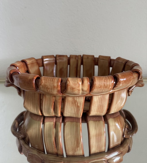 Corbeille céramique trompe l’œil années 60