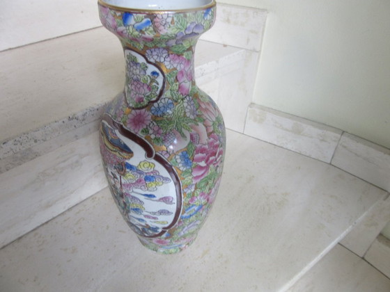 Large Chinese Vase Signed, Also With "Made In China" Label, 31 Cm Tall – Ceramic, Porcelain (photo 5 of 13)