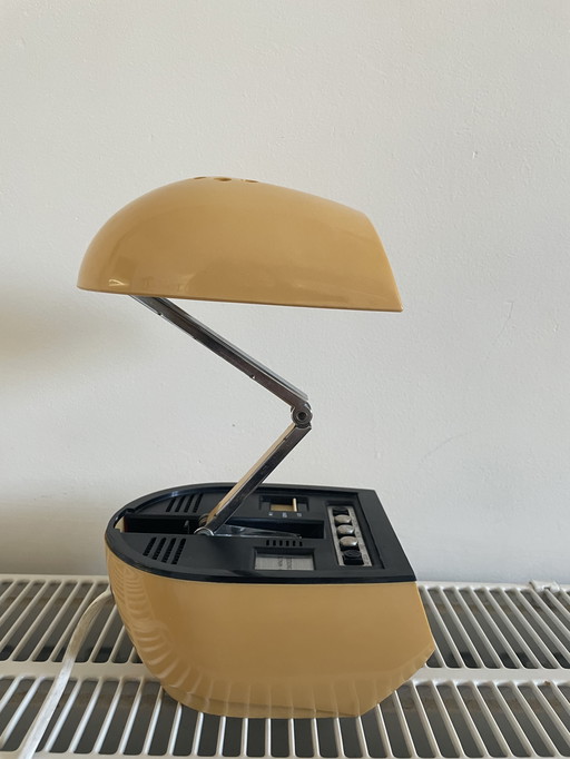 Timco table lamp with LED alarm clock 1970s Space Age retro Hong Kong. Telescopic capsule. rare.
