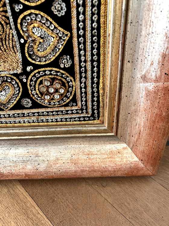 Image 1 of Elefante birmano da appendere al muro, incorniciato professionalmente