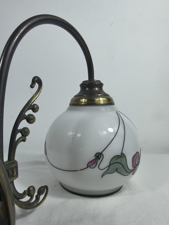 Image 1 of Vintage Massive Wall Lamp with Floral Motif