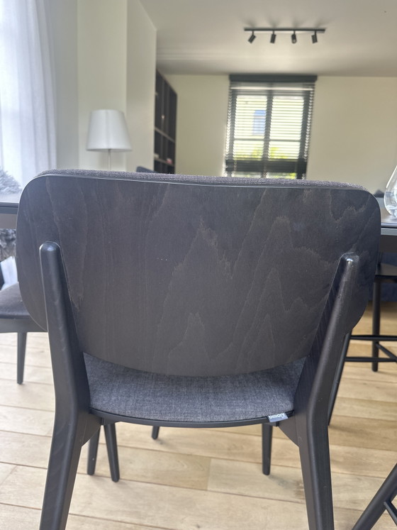 Set van 6 Billiani stoelen in perfecte staat! – Eetkamerstoelen, Wood, Textile (photo 3 of 5)