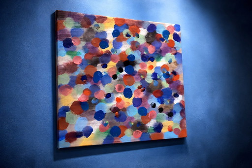 Large Abstract Painting – Gathering of colors – T.C. Freiberger – Contemporary Expressionism