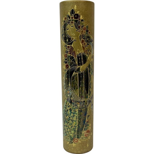 Vase vintage en or par Bjørn Wiinblad pour Rosenthal, 1970