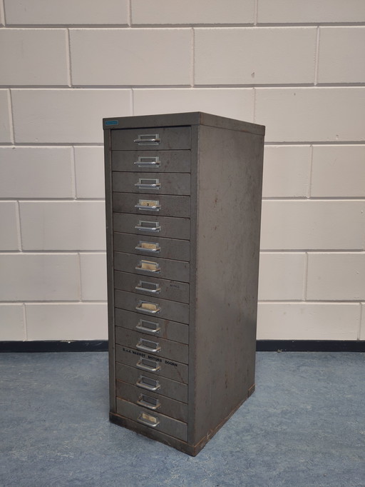 Vintage Industrial Metal Drawer Cabinet