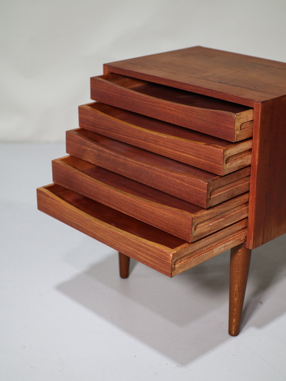 Image 1 of Nightstand Drawer Cabinet Vintage Teak Danish