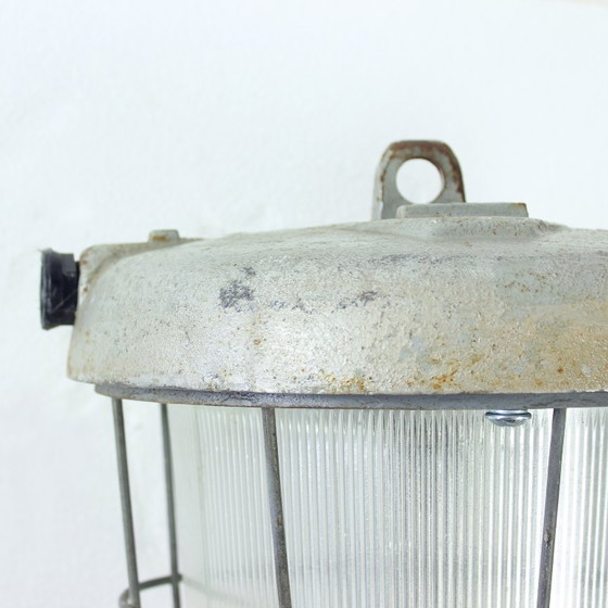Image 1 of Industriële fabrieksplafondlamp, Tsjecho-Slowakije 1950
