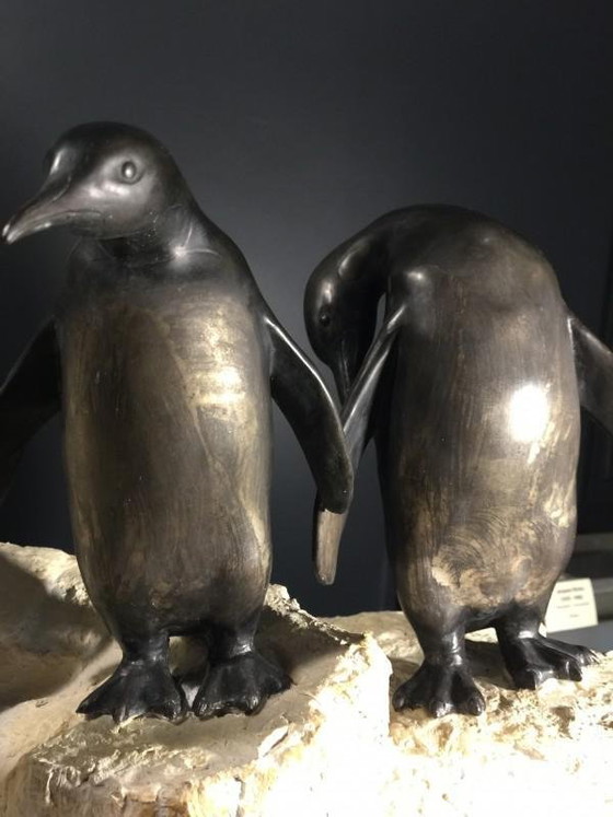Sculpture de pingouins Art Déco en métal peint et terre cuite, années 1930 – Marble, Metal, Art Deco (photo 15 of 18)
