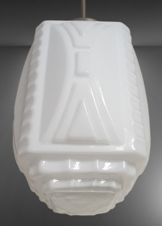 Image 1 of Art Deco hanglamp opaline glas 