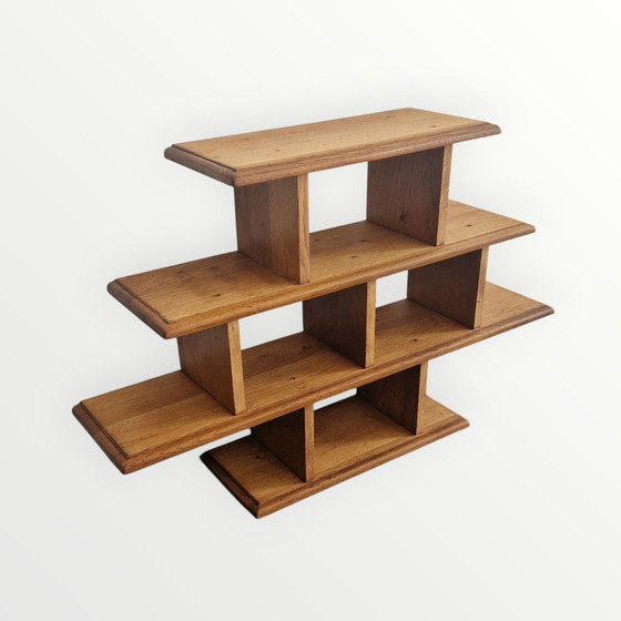 Image 1 of Lage plank in brutalistische stijl - massief eiken - jaren 1940