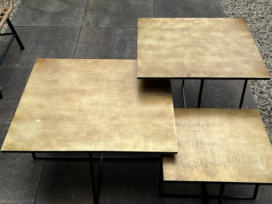 Image 1 of Set di 3 tavolini da caffè di lusso Richmond Interiors! Ottone dorato.