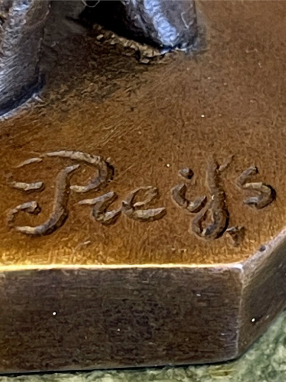 Image 1 of Art Deco sculptuur gesigneerd Preifs – Brons BJB – danseres – 32 cm