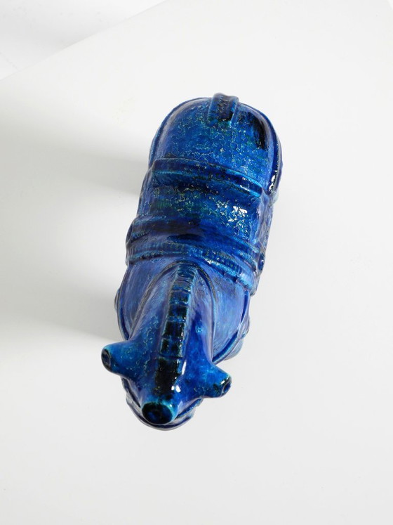 Image 1 of Wunderschönes Keramikpferd aus den 1960er Jahren aus der Kollektion „Rimini Blue“ von Aldo Londi für Bitossi, Italien.