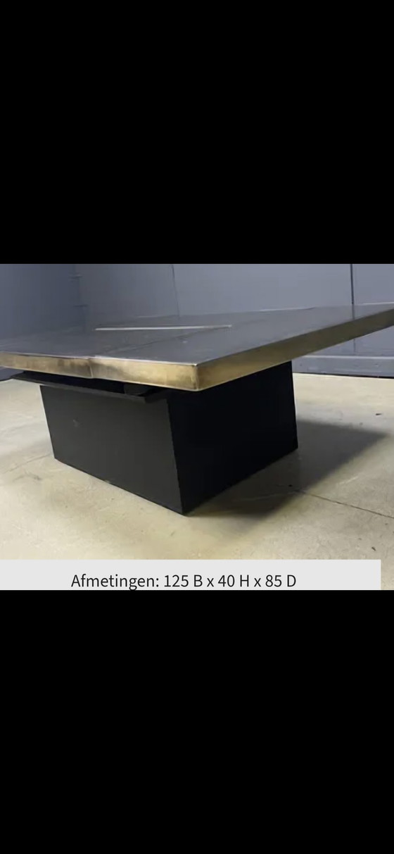Coffee table with hidden bar by Belgochrom, 70s, Sculpture, Bronze, Brown (photo 2 of 5)