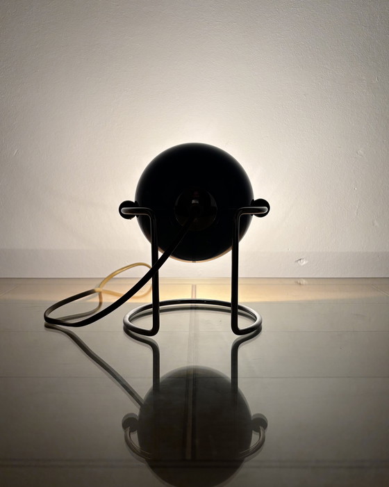 Image 1 of Table Lamp, Targetti Sankey Metal, Eyeball, 70s, Italy, Space Age, Sputnik design, 1970s, Blue Vintage Lamp with Chrome Stand