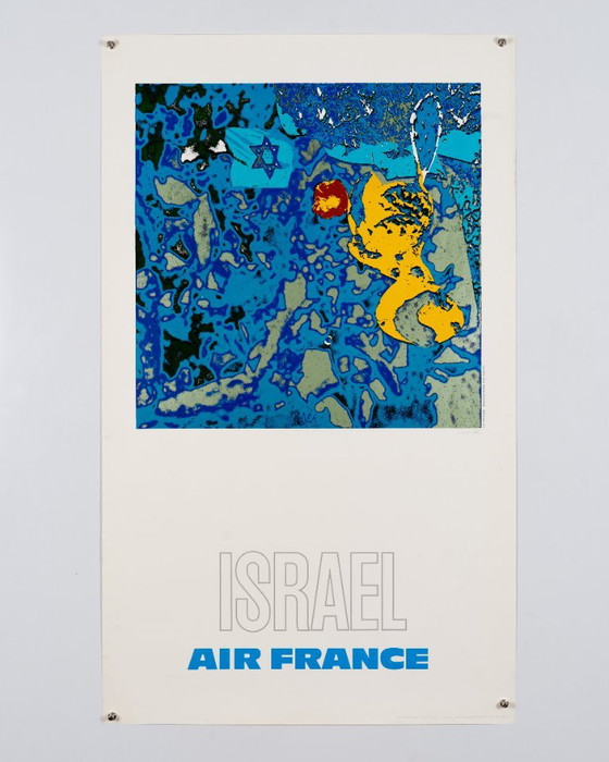 Air France Israël – Originele vintage reisposter uit 1971 van Raymond Pagès – Mid-Century Modern – 100x60 cm (photo 3 of 8)