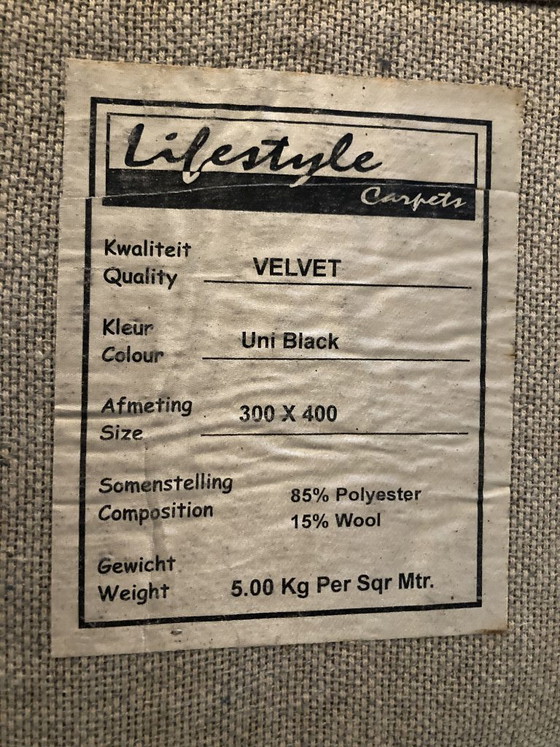 Image 1 of Designer rug Lifestyle Carpets 400 x 300 cm high pile black velvet like new condition