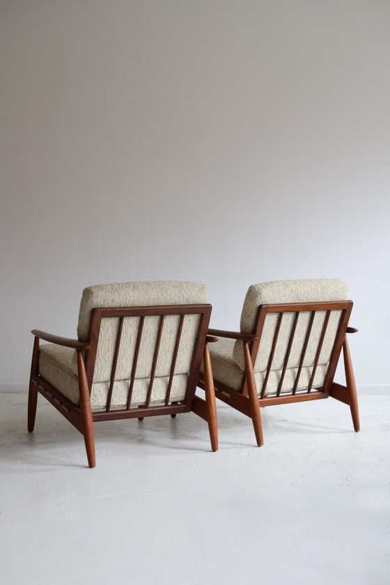 Set di 2 poltrone danesi vintage anni '50/'60 – Wood, Textile (photo 4 of 8)