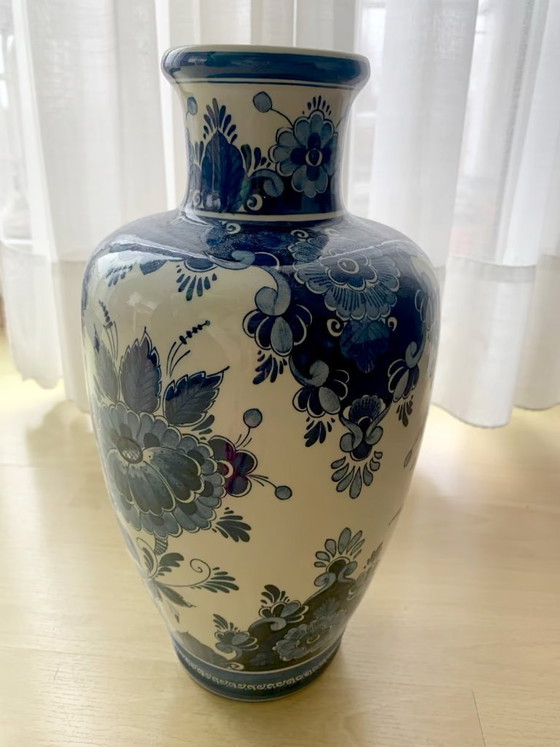 Image 1 of Original Heinen Delft’s Blauw vase 32 cm hand-painted Holland No. 518