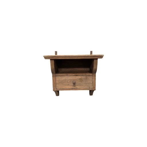 Vintage französischer Wandschrank aus Holz mit Schublade, 2. Hälfte des 20. Jahrhunderts