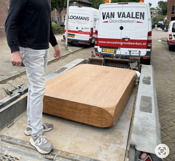 Image 1 of Grote design salontafel van eikenhout – 180 x 120 x 25 cm