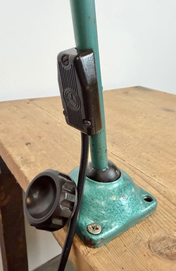 Image 1 of Large Green Industrial Workshop Table Lamp, 1960s