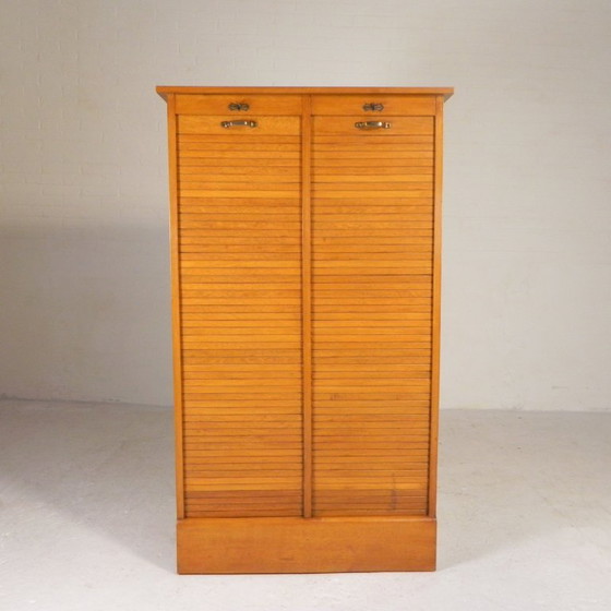 Armadio a serrandina in rovere con 2 ante, alto 150 cm, anni '30 – Cassettiere, Legno (photo 4 of 21)