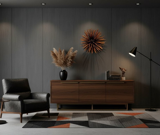 Image 1 of Mid-Century Modern Starburst Wall Art Sculpture — MCM Decor, 3D Textured Custom Color Designer Art 