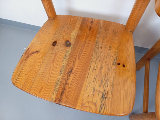 Image 1 of Suite von 4 Sesseln im Stil von Rainer Daumiller aus Kiefer aus den 60er 70er Jahren