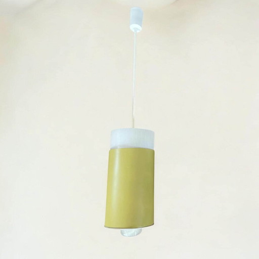 Mid Century Modern Groene Up-Down Scandinavische Design Hanglampen, Hoogwaardig Metaal en Opaalglas, Jaren 60