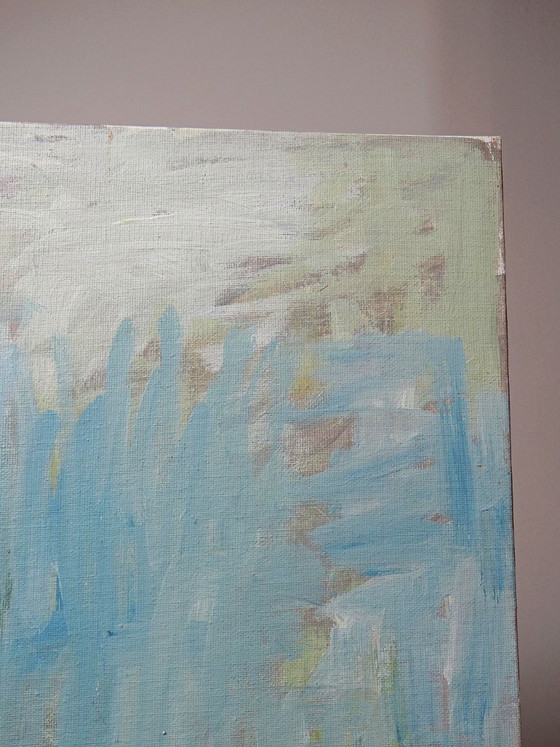 Image 1 of Vintage seated nude portrait painting, modern oil on canvas board