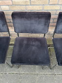 4 Ribstof Stoelen Met Chrome Buisframe