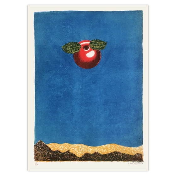 Image 1 of Fred ZELLER, L'arrivo della Terra sulla Luna. Litografia firmata, 1975.