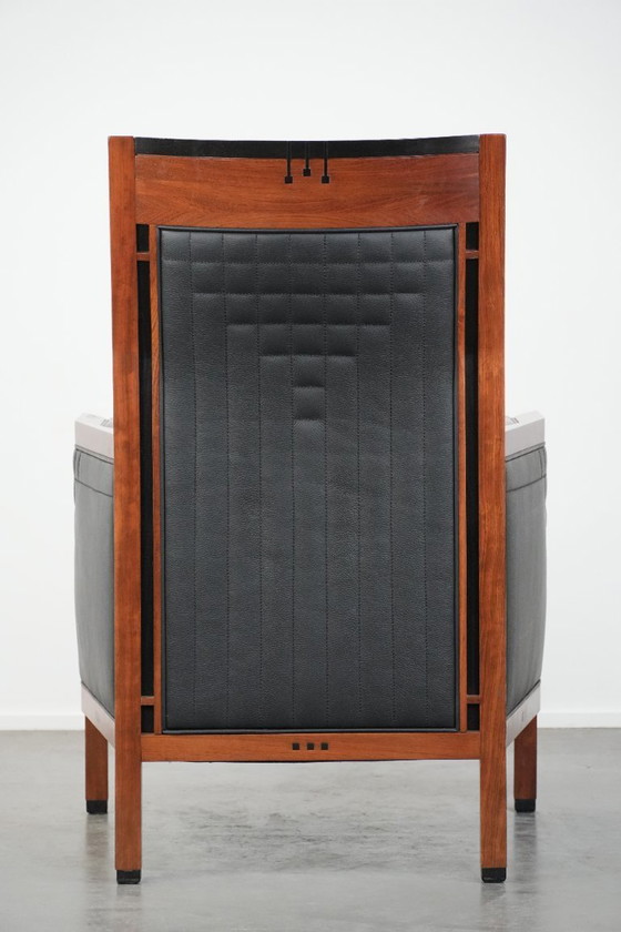 Image 1 of Schuitema Art Deco design fauteuil met zwart leer uit de Decoforma serie