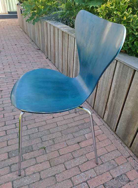 Image 1 of 3 x Vintage Danish design Fritz Hansen butterfly chair petrol blue marked